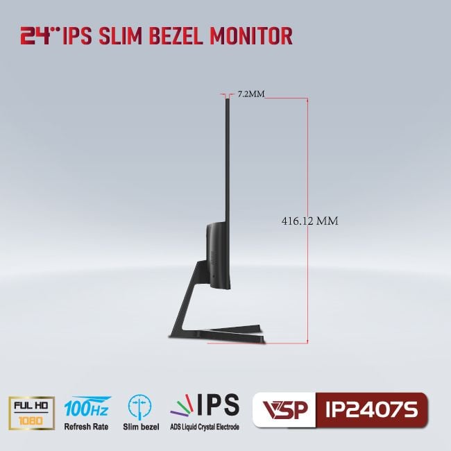 Màn Hình Gaming VSP IP2407S (23.8 inch/FHD/IPS/100Hz/5ms/HDMI + VGA/Phẳng)