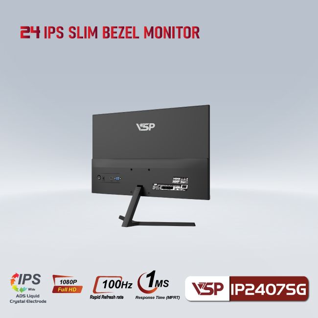 Màn hình Gaming VSP IP2407SG | 23.8 inch, Full HD, IPS, 100Hz, 1ms, phẳng