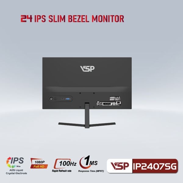  Màn hình Văn phòng VSP IP2407SG | 24 inch, FHD, 100Hz, IPS 