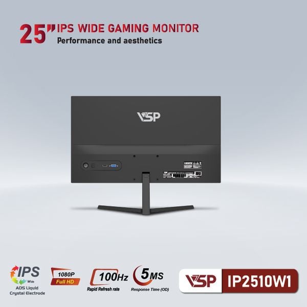  Màn hình Văn phòng VSP IP2510W1 | 25 inch, FHD, 100Hz, IPS 