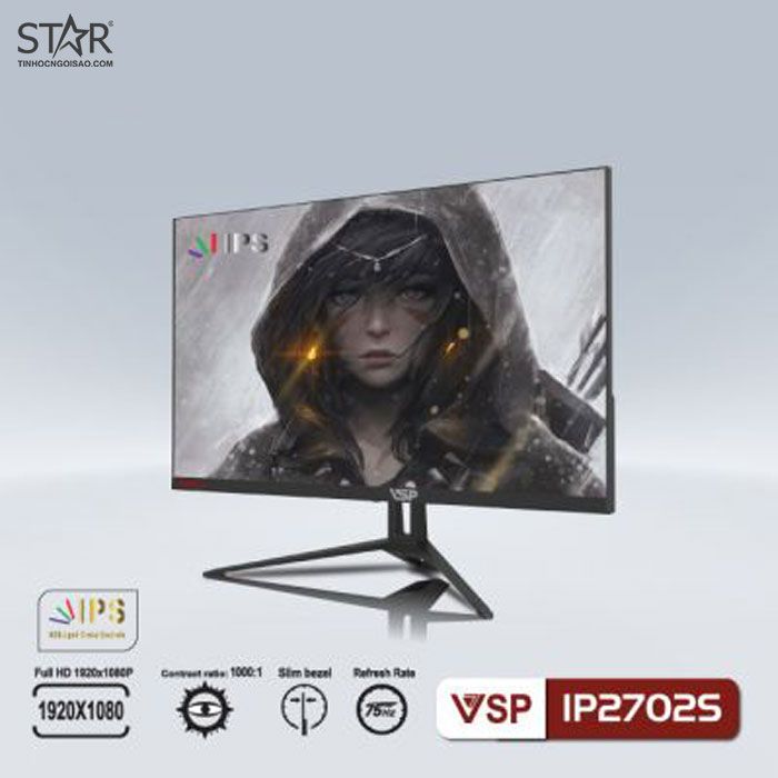 Màn hình LCD 27 inch VSP IP2702S FHD IPS 75Hz Gaming Chính Hãng