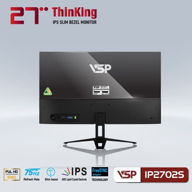 Màn hình LCD 27 inch VSP IP2702S FHD IPS 75Hz Gaming Chính Hãng