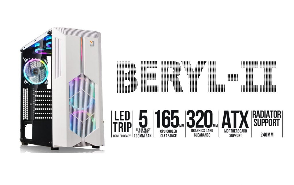 Thùng máy Case Jetek Game Beryl-II Black (No Fan)