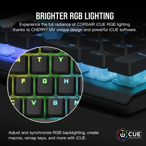  Bàn Phím Cơ Corsair K60 Pro RGB Low Profile Cherry MX Viola (CH-910D019-NA) 