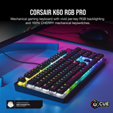  Bàn Phím Cơ Corsair K60 Pro RGB Low Profile Cherry MX Viola (CH-910D019-NA) 