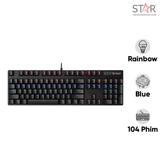  Bàn Phím Cơ Rapoo V500 Pro | Đen, LED Rainbow, Blue Switch, 104 Phím 