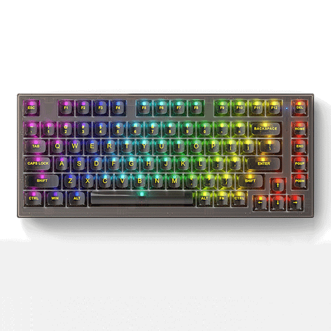 Bàn phím cơ Xinmeng X75 RGB | Wireless, Clear Black, Triple Mode, Hot swap, RGB, Salt Ice Axis Switch