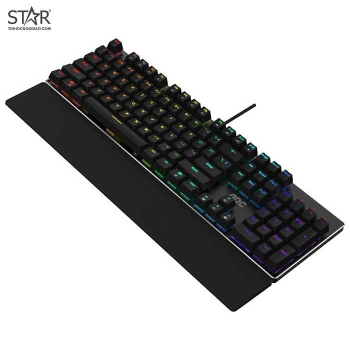 Bàn Phím Cơ AOC GK500 RGB Outemu Gaming Blue Switch (Đen)