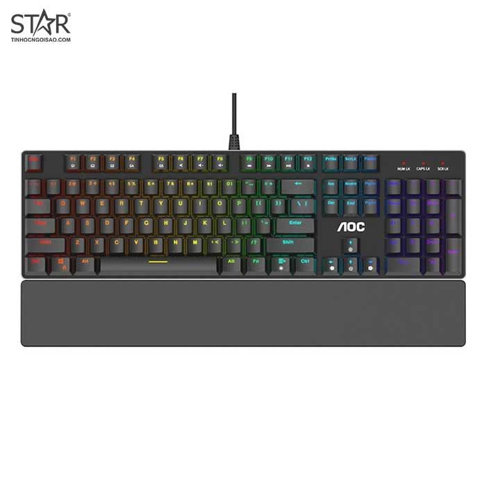 Bàn Phím Cơ AOC GK500 RGB Outemu Gaming Blue Switch (Đen)