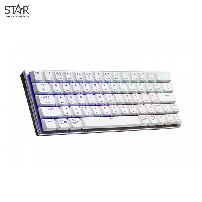 Bàn Phím Cơ Cooler Master SK622 Silver White | Low Profile, Red Switch, RGB, TKL, Wireless