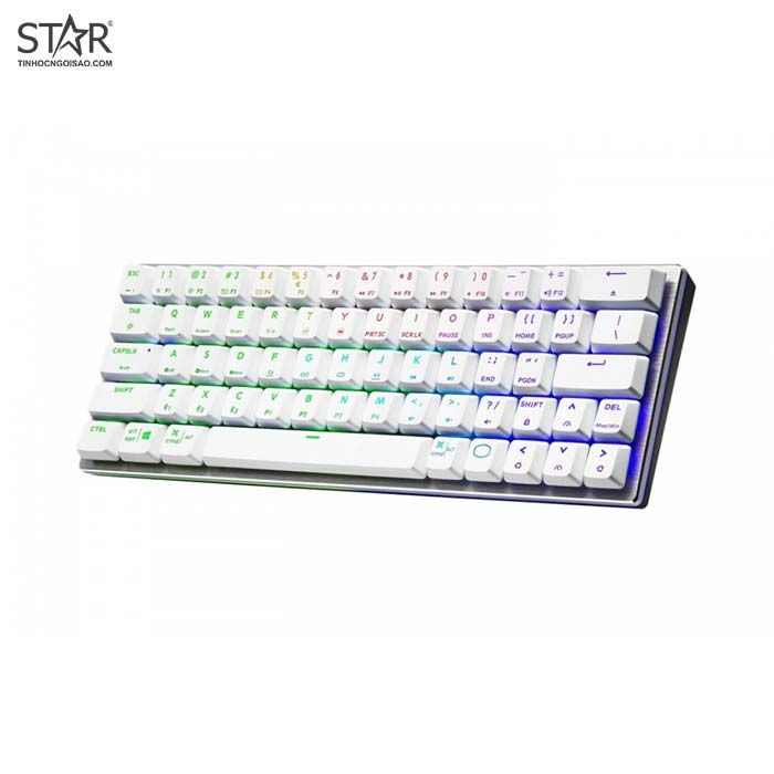 Bàn Phím Cơ Cooler Master SK622 Silver White | Low Profile, Red Switch, RGB, TKL, Wireless