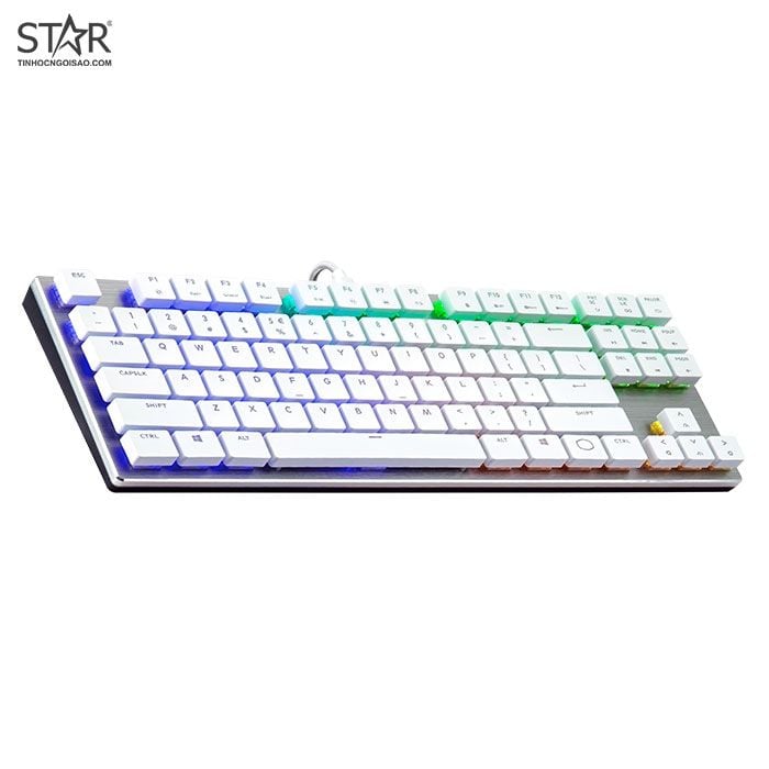 Bàn Phím Cơ Cooler Master SK630 MX Cherry Low Profile Red Switch RGB TKL White Limited Edition (Trắng) SK-630-SKLR1-US