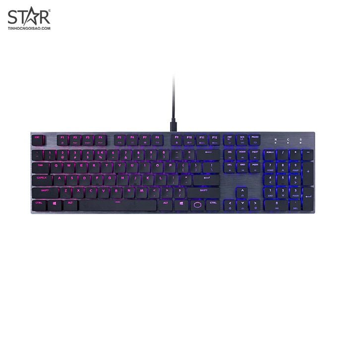 Bàn Phím Cơ Cooler Master SK650 RGB | Đen, Low Profile, Cherry MX, Red Switch (SK-650-GKLR1-US)