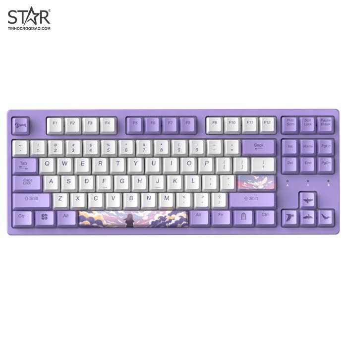 Bàn Phím Cơ Dare-U A87 Dream Cherry Mx Brown Switch Tkl (Tím Trắng) – Tinhocngoisao.Com