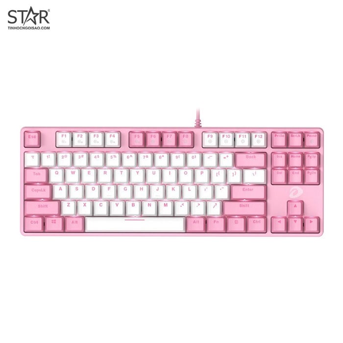 Dare-U EK87 White Pink Led Gaming