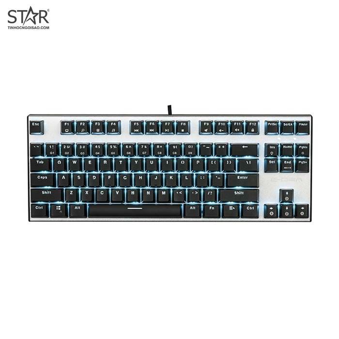 Bàn Phím Cơ E-Dra EK3087 Blue Led TKL Brown Switch (Bạc)