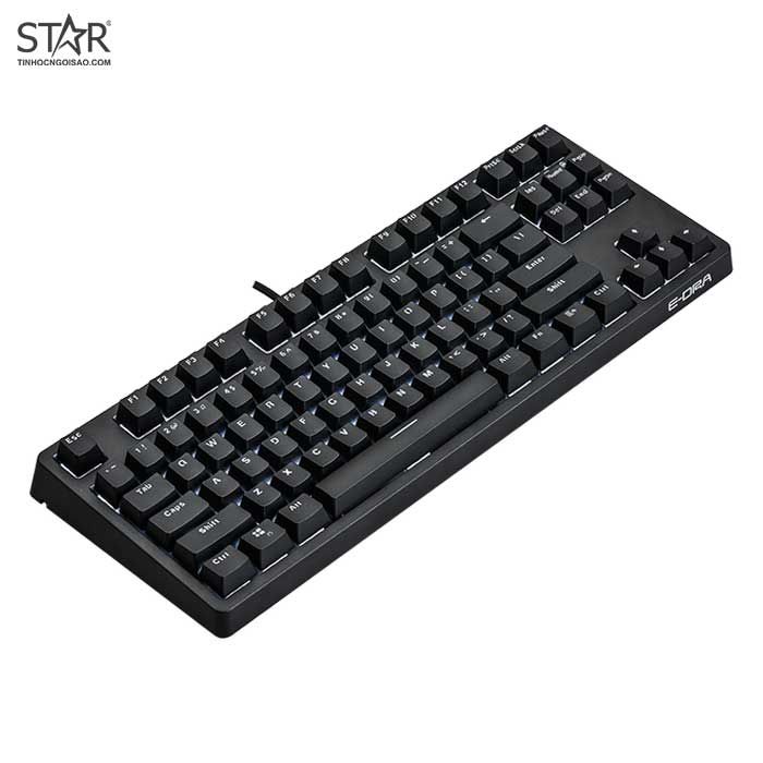 Bàn Phím Cơ E-Dra EK387 Gateron TKL Blue Switch (Đen)