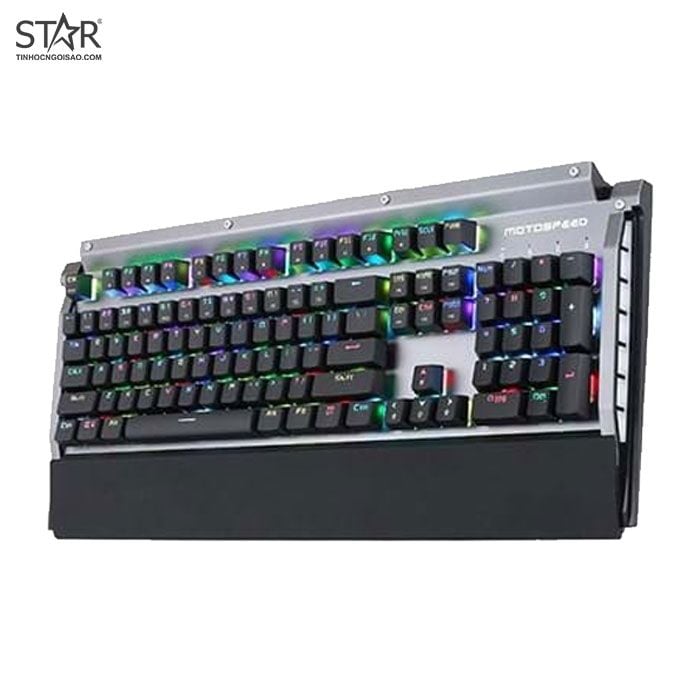 Bàn Phím Cơ Motospeed K98 Rainbow Gaming Waterproof (Bạc Đen)