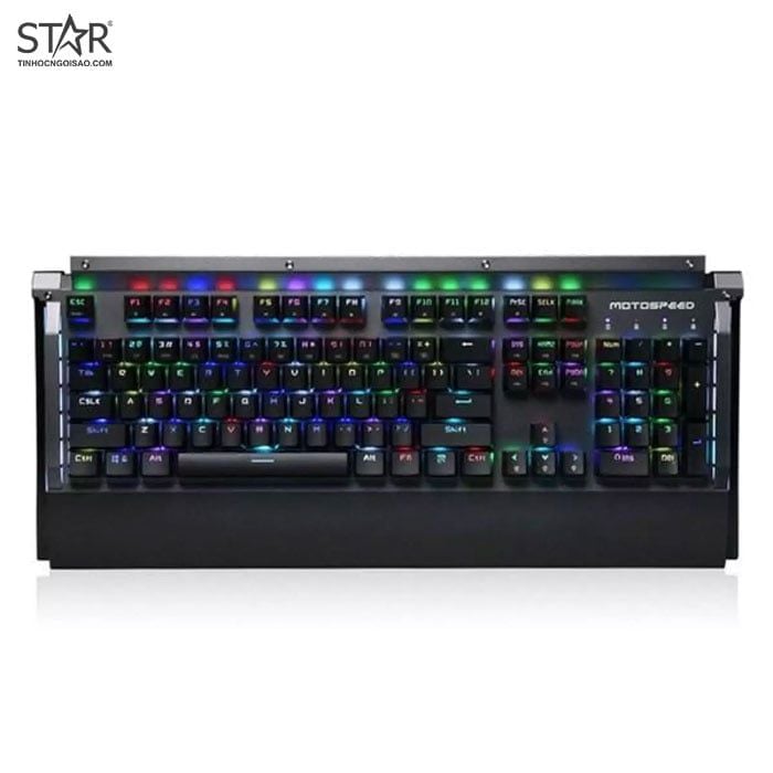 Bàn Phím Cơ Motospeed K98 Rainbow Gaming Waterproof (Bạc Đen)