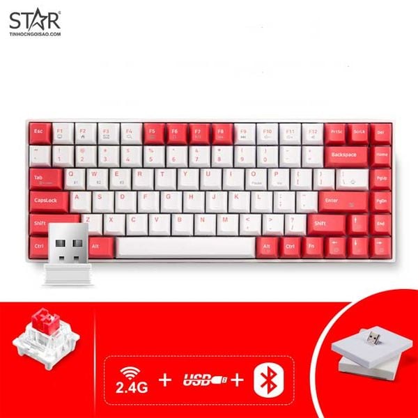  Bàn Phím Cơ Newmen GM840 Red Switch Wireless Dual Mode (BT5.0 & Wire 