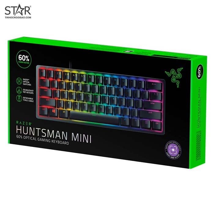 Bàn Phím Cơ Razer Huntsman Mini Clicky Purple Switch (RZ03-03390100-R3M1)