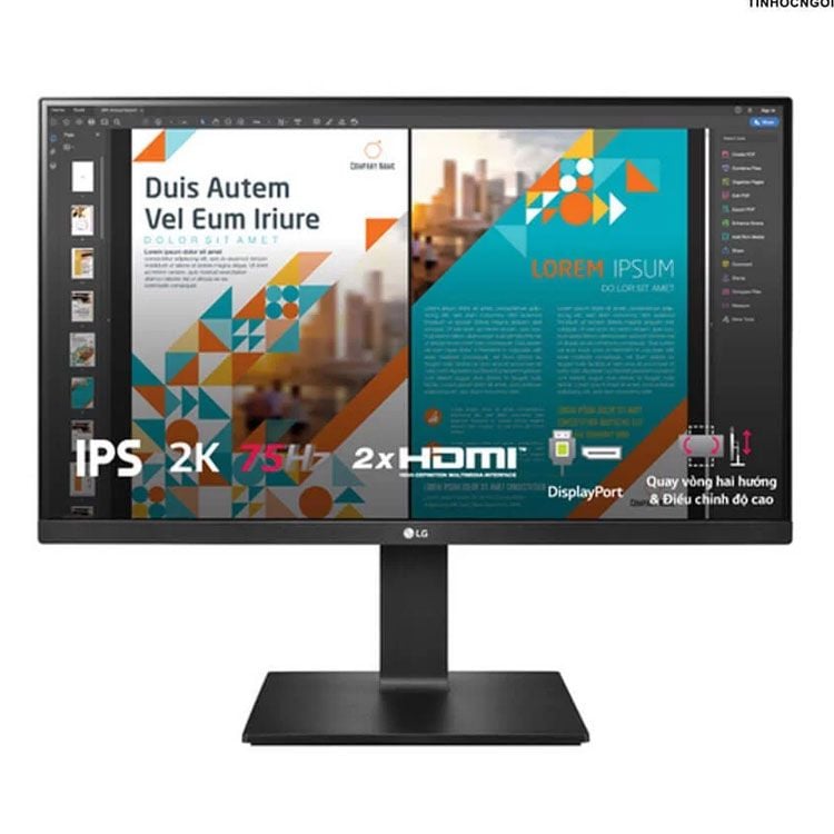 Màn Hình Gaming LG 24QP550-B (23.8 inch/2K/IPS/75Hz/5ms/300nits/HDMI+DP/Phẳng)