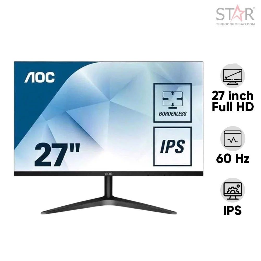 Màn hình LCD 27 inch AOC 27B1H/74 Full HD IPS Chính Hãng