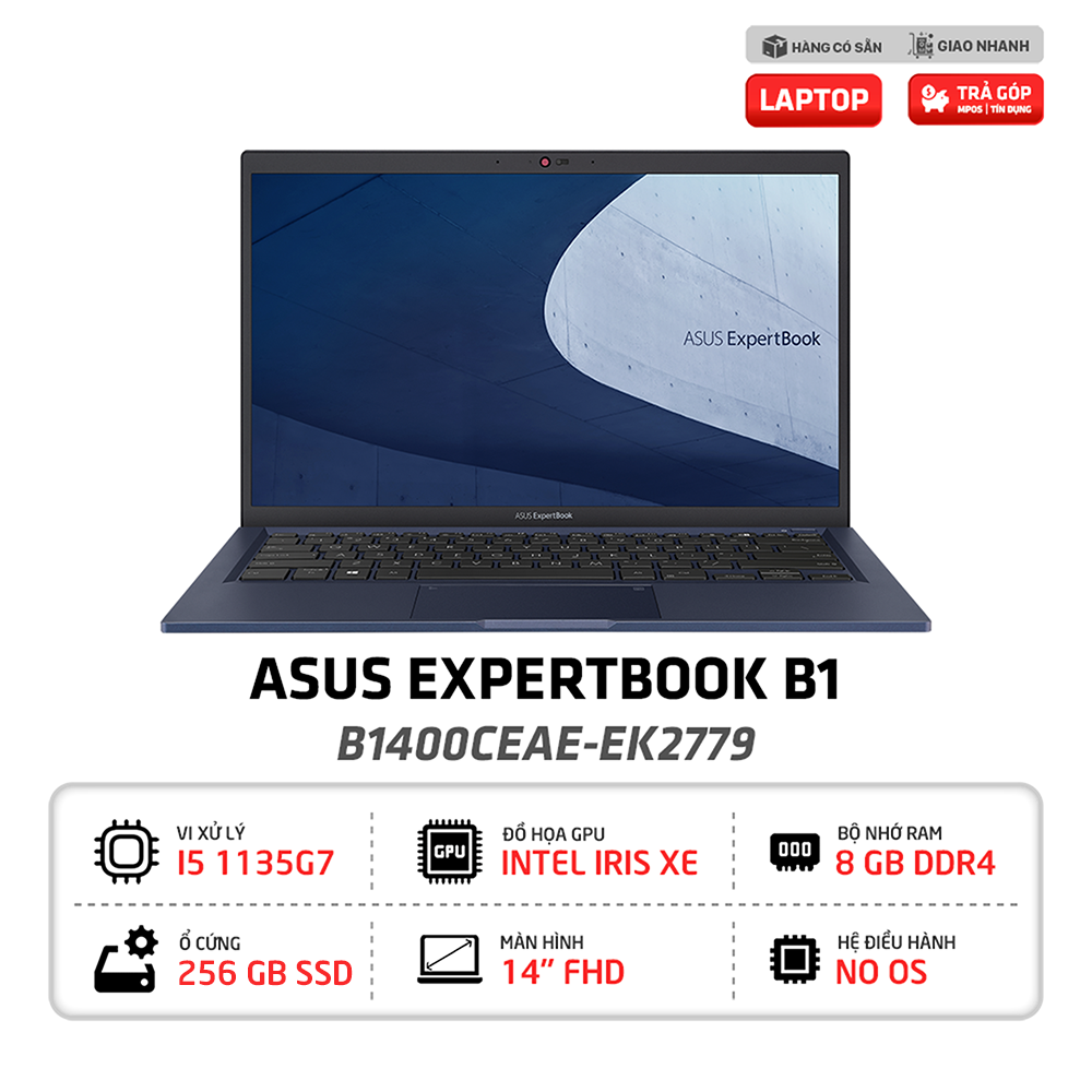 Laptop Asus Expertbook B1400CEAE-EK2779 i5-1135G7 | 8GB DDR4 | 256GB PCIe M2 SSD | No Os | 14