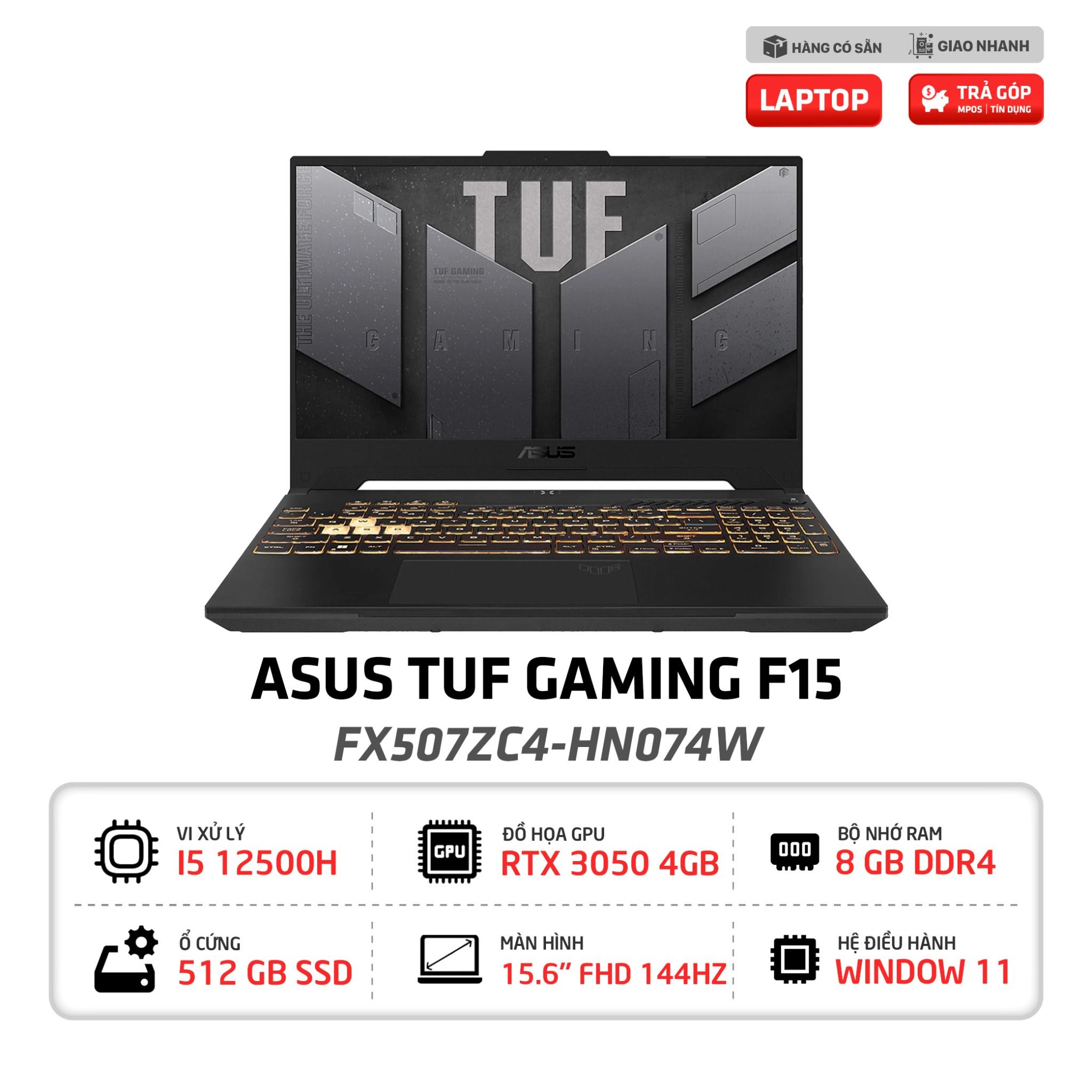 Laptop Asus TUF Gaming F15 FX507ZC4 HN074W