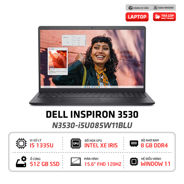  Laptop Dell Inspiron 15 N3530 i5U085W11BLU 