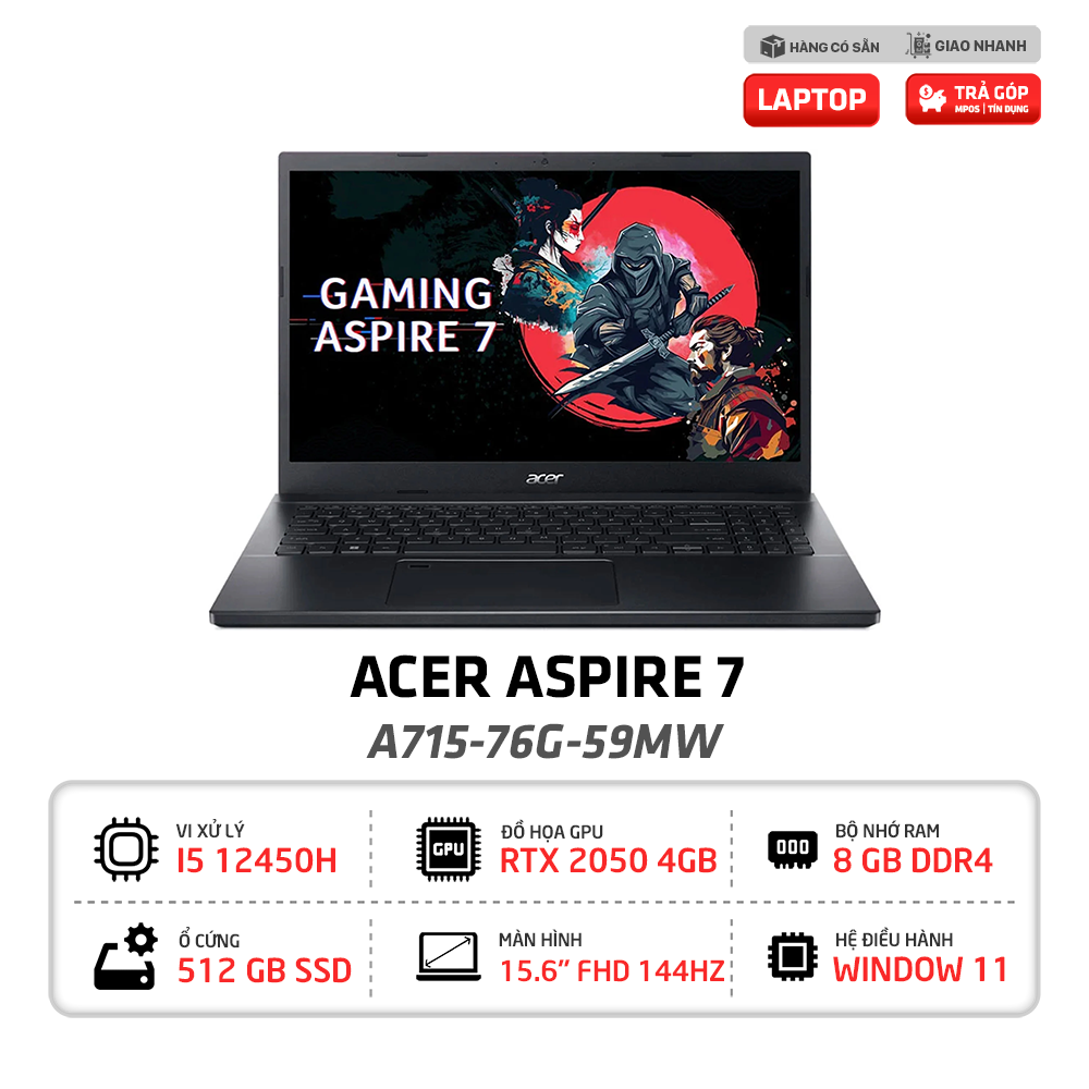 Laptop Gaming Acer Aspire 7 A715 76G 59MW