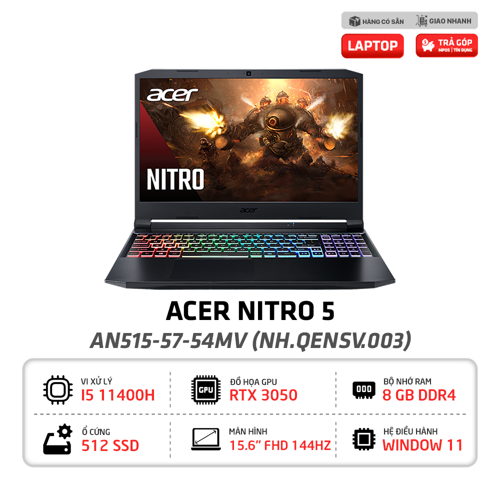 Laptop Gaming Acer Nitro 5 AN515 57 54MV (NH.QENSV.003)