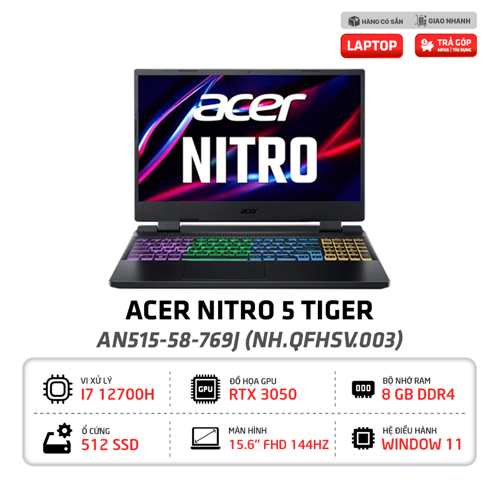 Laptop Gaming Acer Nitro 5 Tiger AN515 58 769J (NH.QFHSV.003)