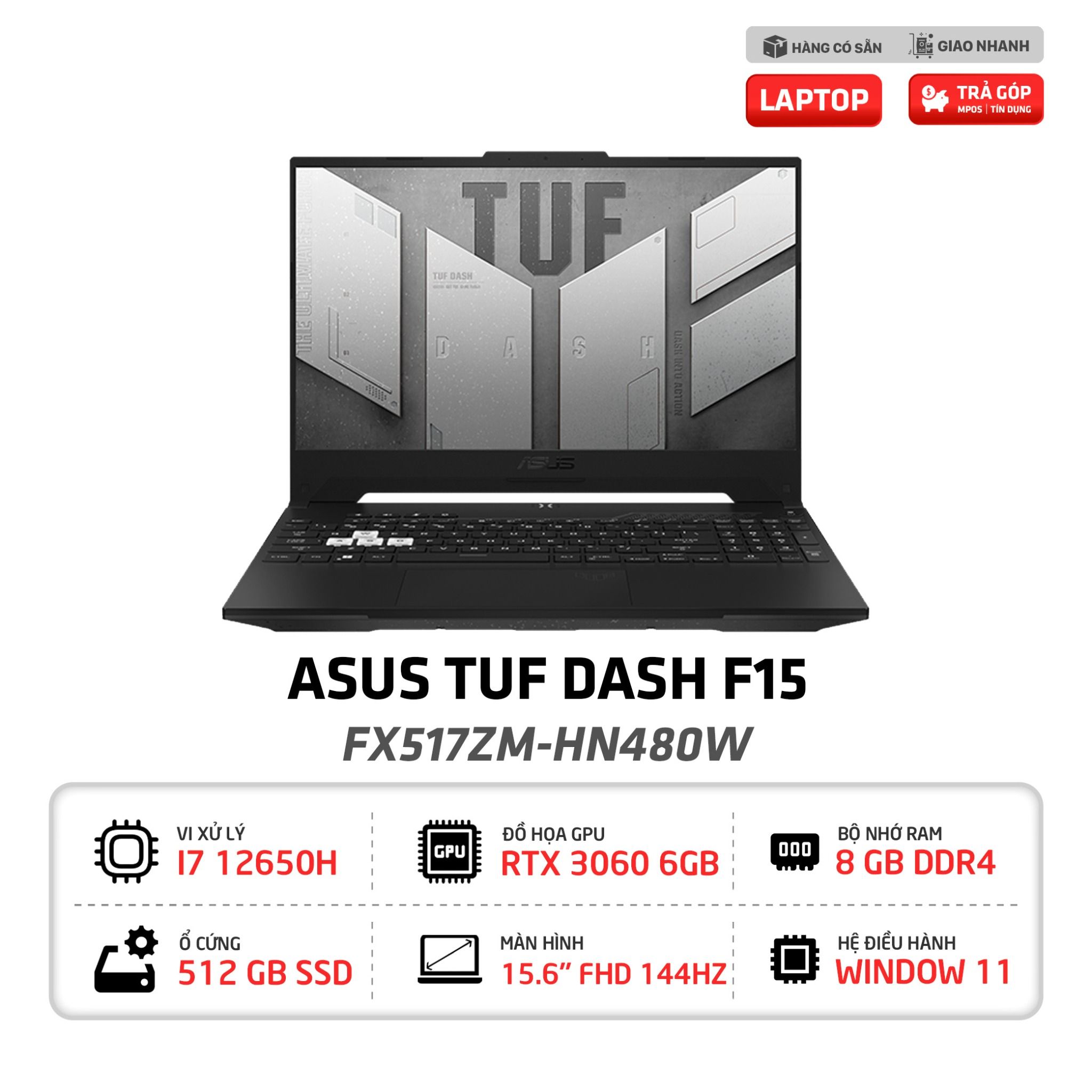 Laptop Gaming ASUS TUF Dash F15 FX517ZM HN480W