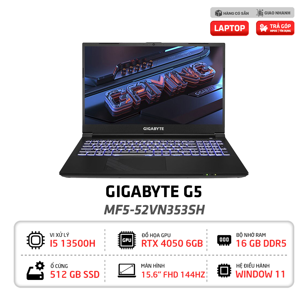 Laptop Gaming Gigabyte G5 MF5 52VN353SH