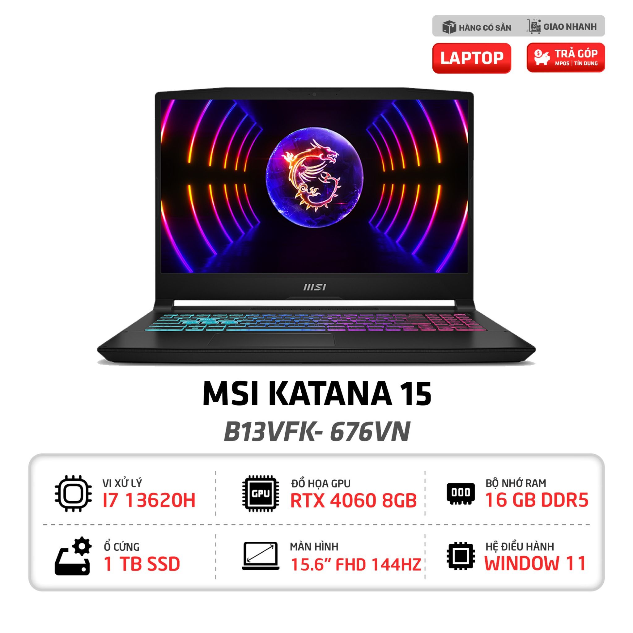 Laptop Gaming MSI Katana 15 B13VFK 676VN