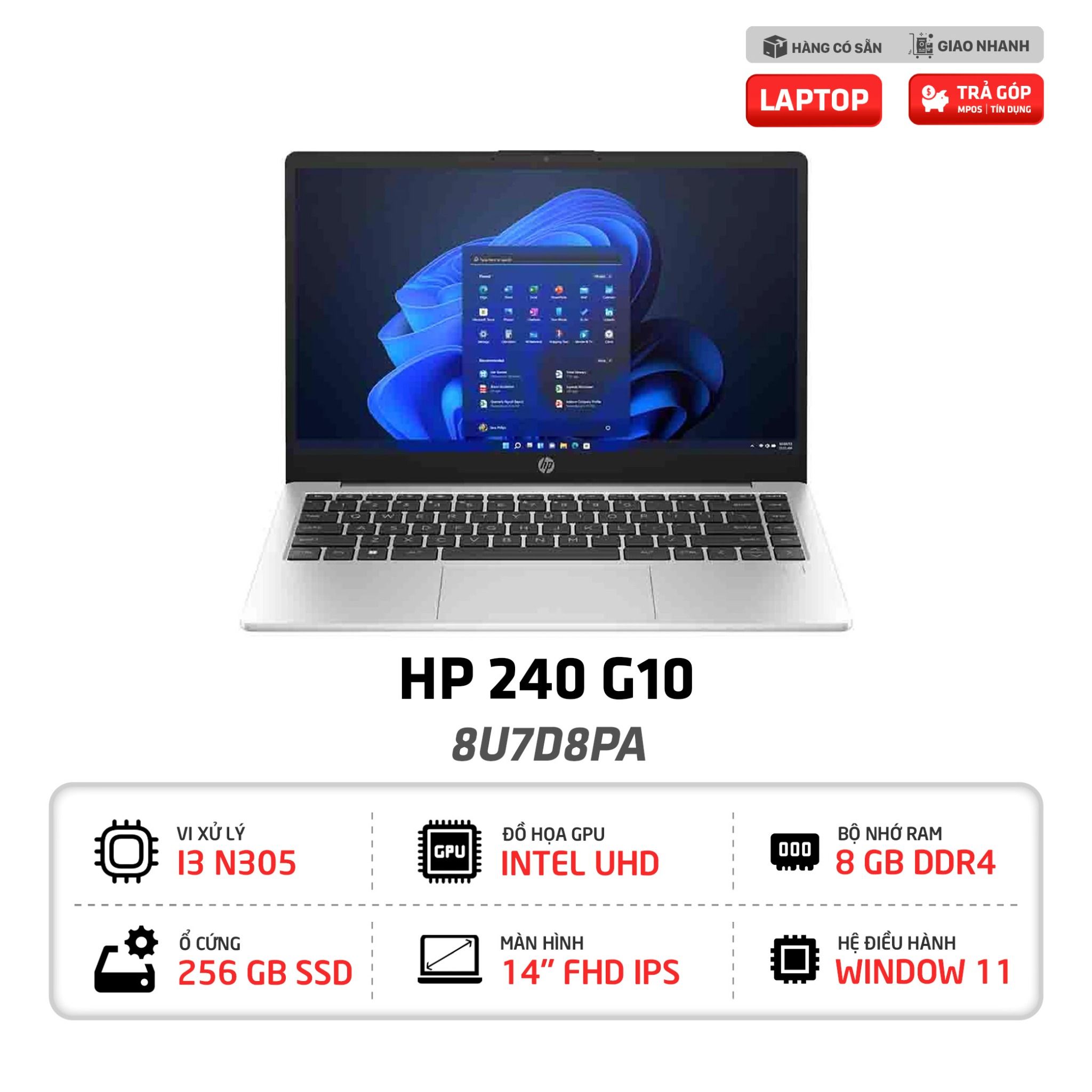 Laptop HP 240 G10 - 8U7D8PA