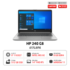 Laptop HP 240 G8 617L8PA i7-1165G7 | 8GB | 512GB | Intel Iris Xe | 14 inch FHD | Win 11 (Bạc)