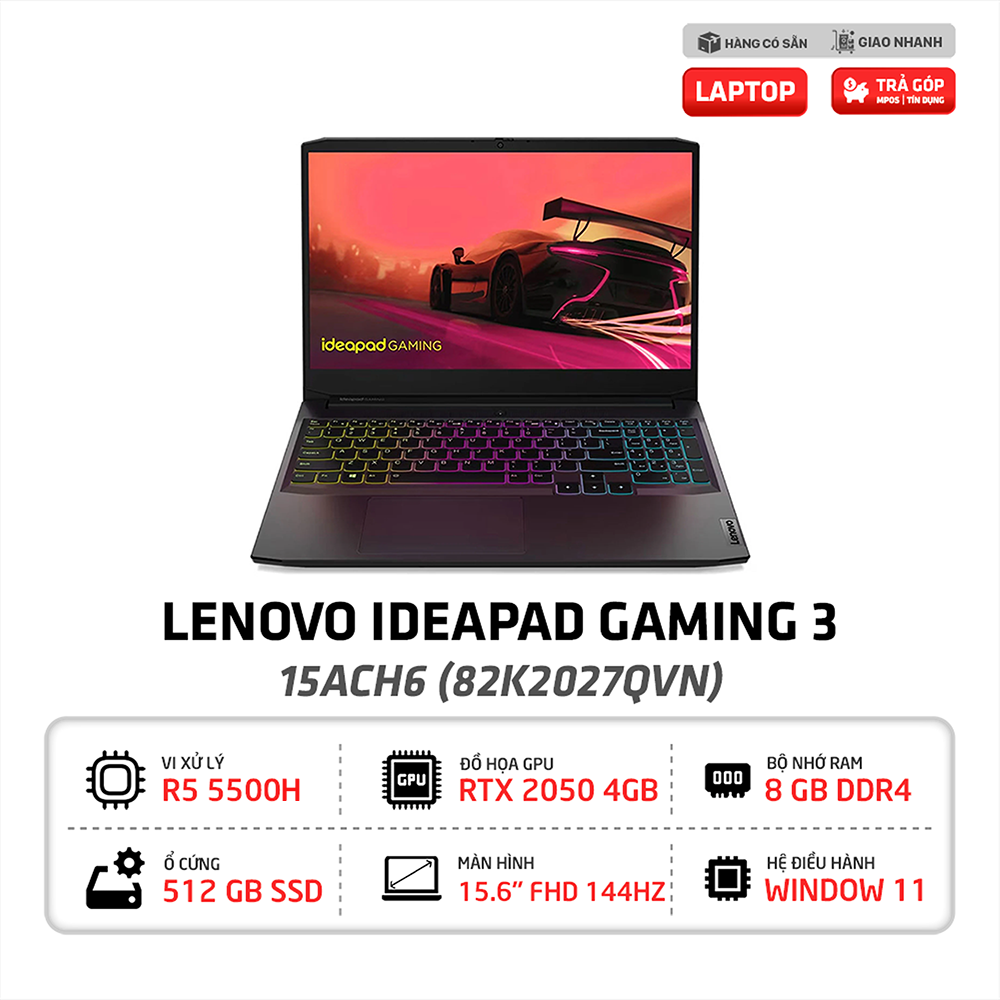 Laptop Lenovo IdeaPad Gaming 3 15ACH6 82K2027QVN