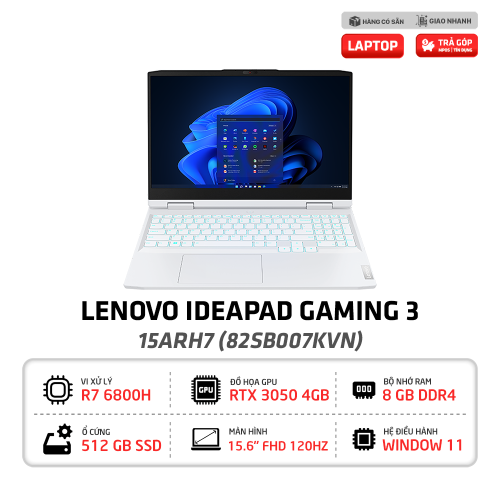 Laptop Lenovo Ideapad gaming 3 15ARH7 82SB007KVN | Chính hãng- Giá rẻ ...