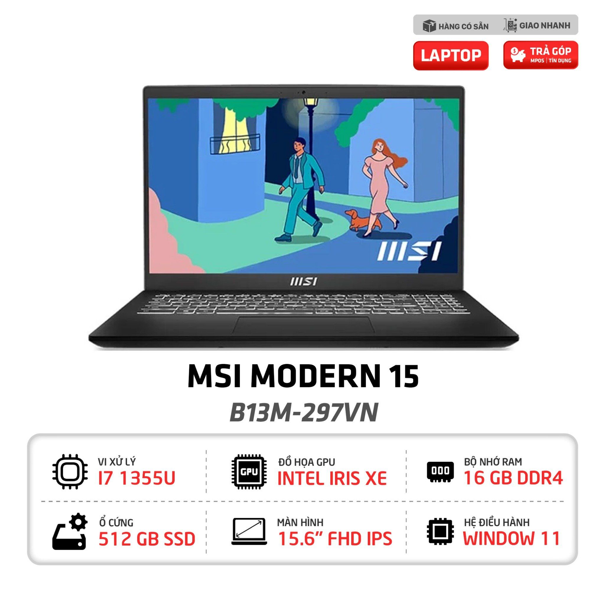 Laptop MSI Modern 15 B13M 297VN