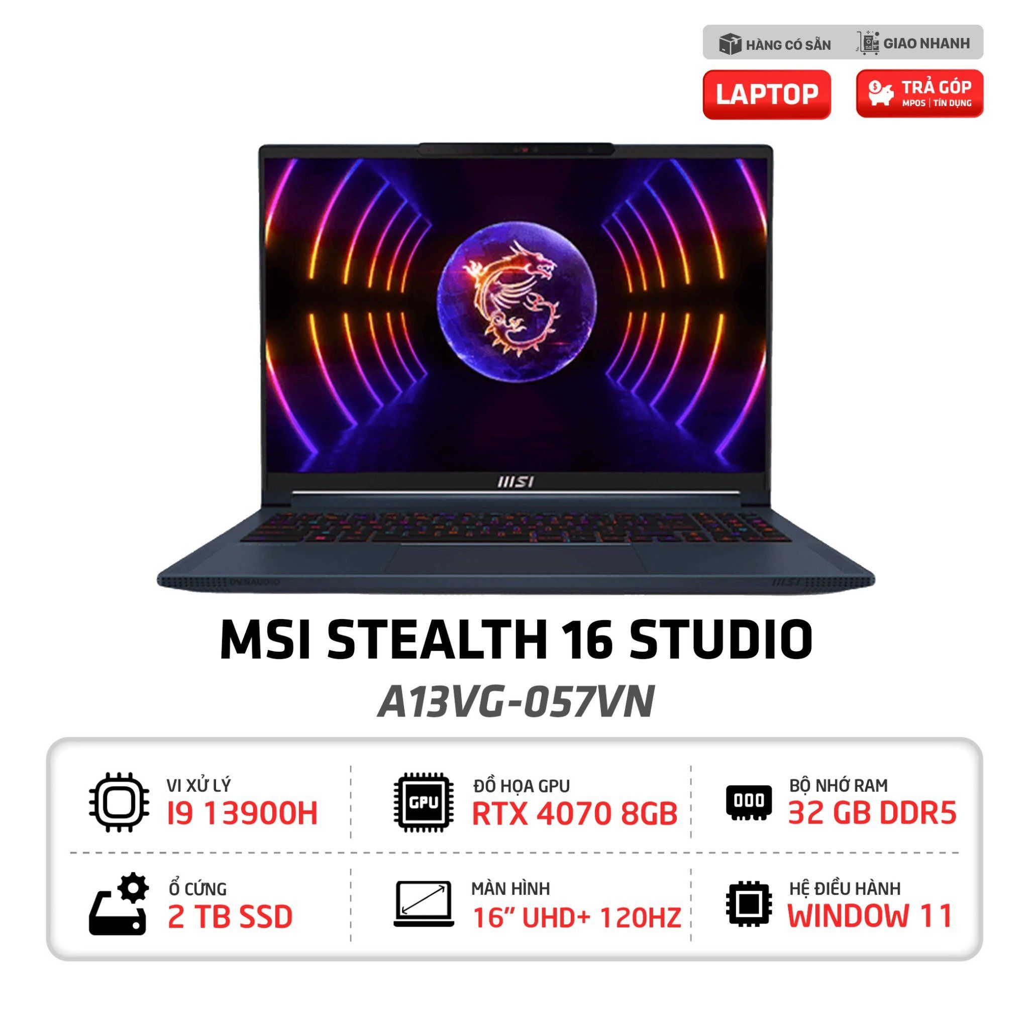 Laptop MSI Stealth 16 Studio A13VG 057VN