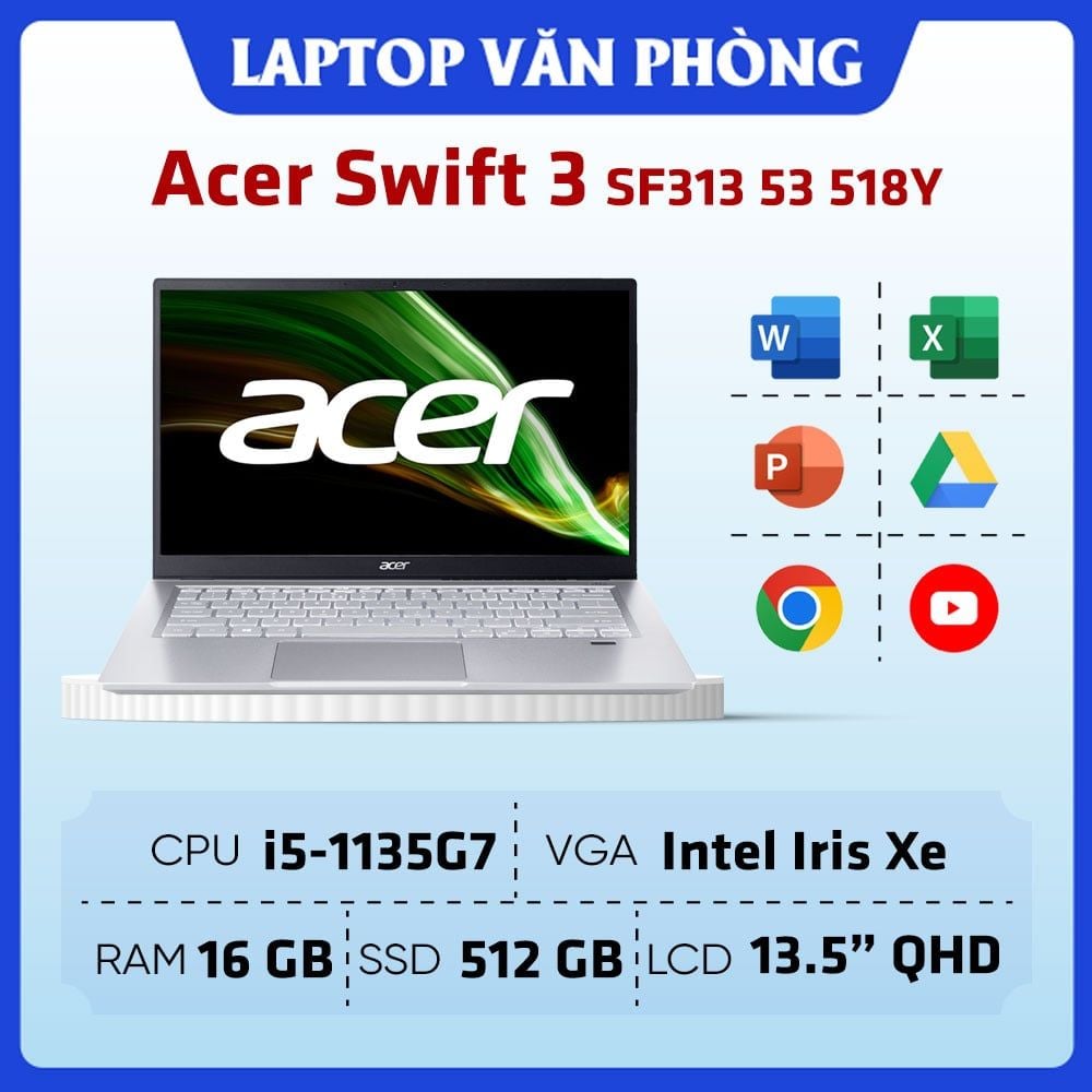 Laptop Acer Swift 3 SF313 53 518Y (NX.A4JSV.003)