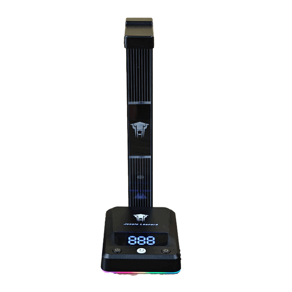  Nút nguồn Leopard kèm giá treo tai nghe RGB - Đen 