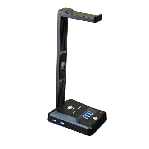 Nút nguồn Leopard kèm giá treo tai nghe RGB - Đen