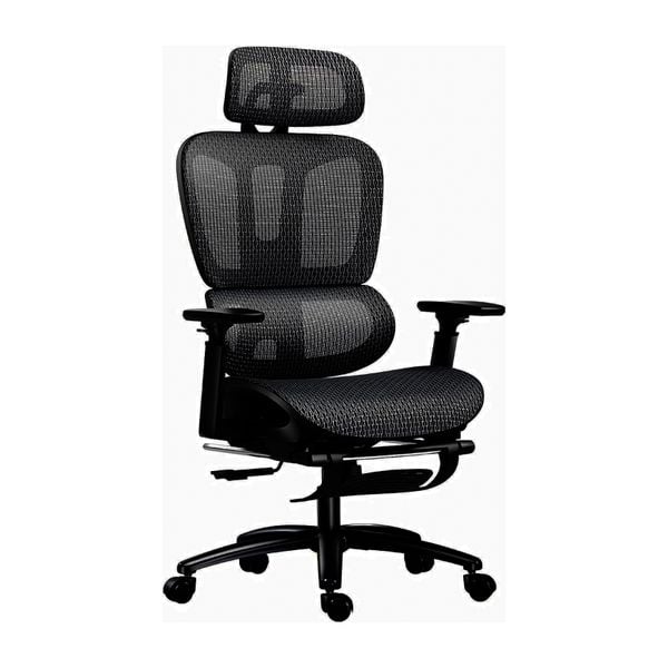  Ghế công thái học OEM LH016 | Đen, 120kg, Chân xoay, Lưng lưới 