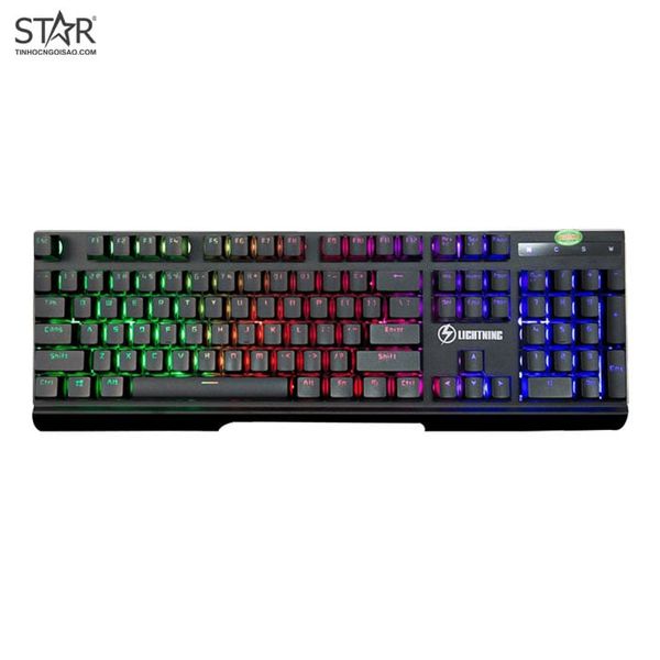  Bàn Phím Giả Cơ Lightning PR-8900Z Gaming Led Rainbow (Đen) 