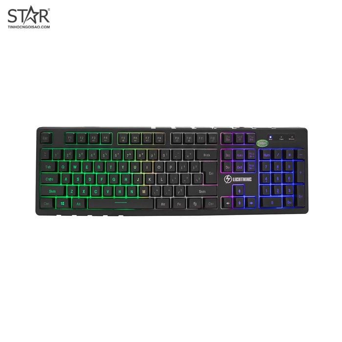 Bàn Phím Giả Cơ Lightning AD7700 Gaming Led Rainbow (Đen)