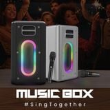  Loa Bluetooth HiFuture MusicBox - Silver | Output 100w, RGB, Kèm 2 mic 