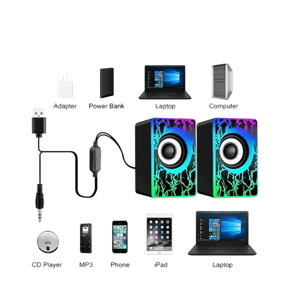  Loa máy tính USB 2.0 R8 SP-02 - Black 